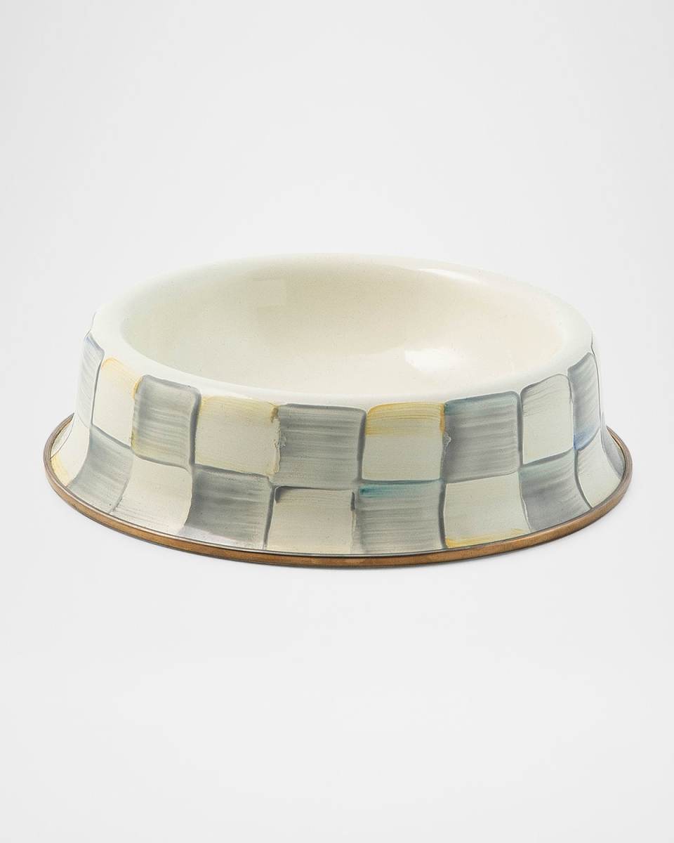 Sterling Check Enamel Cat Dish